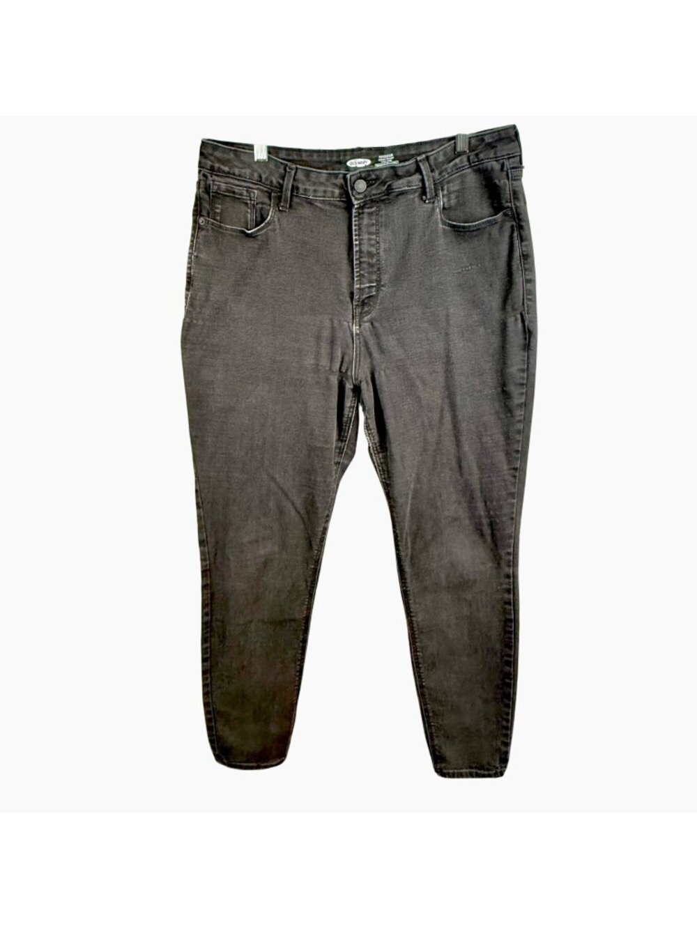 Old Navy Rockstar Super Skinny High Rise Black Jeans Secret-Slim Pockets Size 16